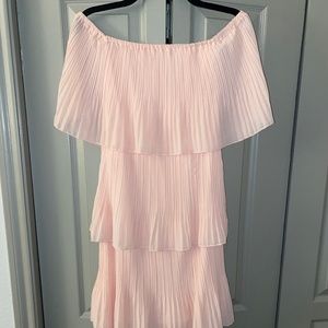 Off shoulder tiered dress